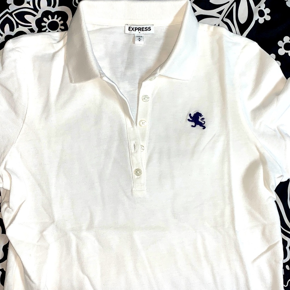 3/$12- Express White Polo T-Shirt